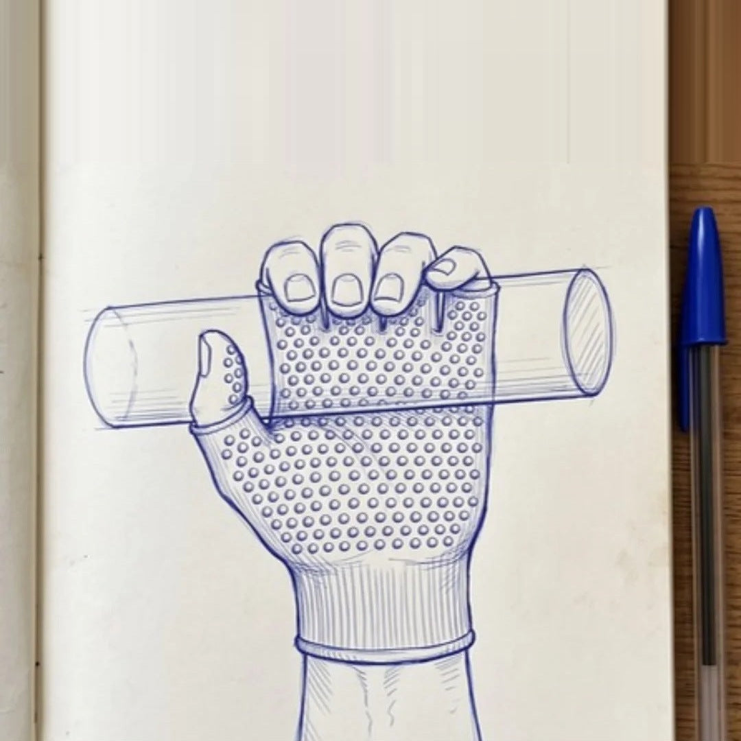 Sketch of the SoftGrip glove design